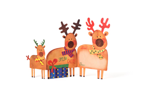 Christmas Deer Tri-Fold Notecards