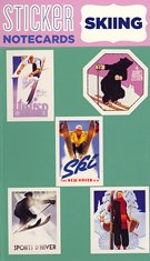 Skiing Sticker Notecard: with Envelope